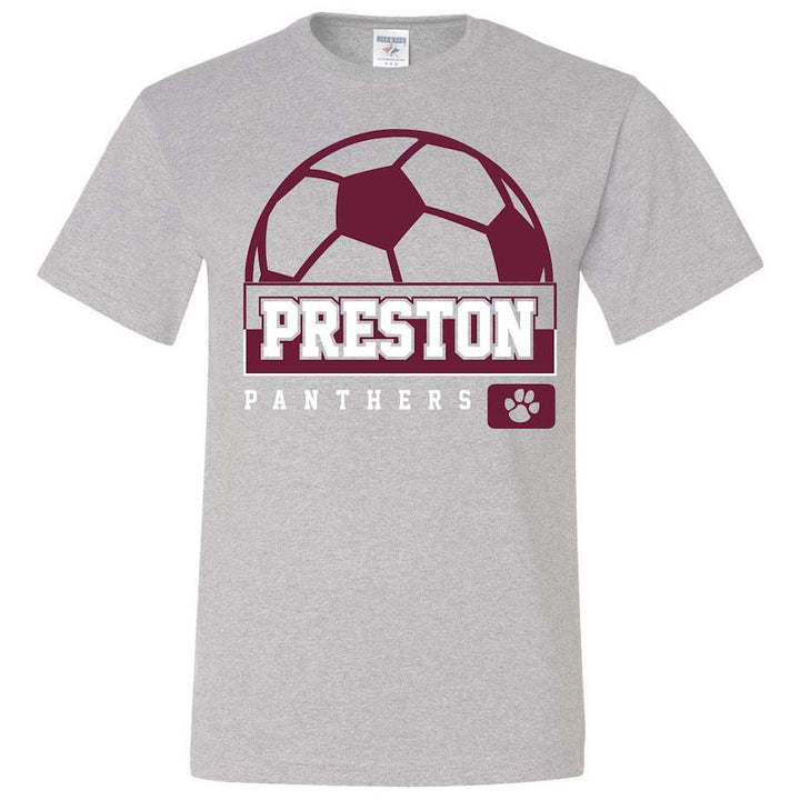 Preston High School Team Short Sleeve T-Shirt w/ Soccer Logo 