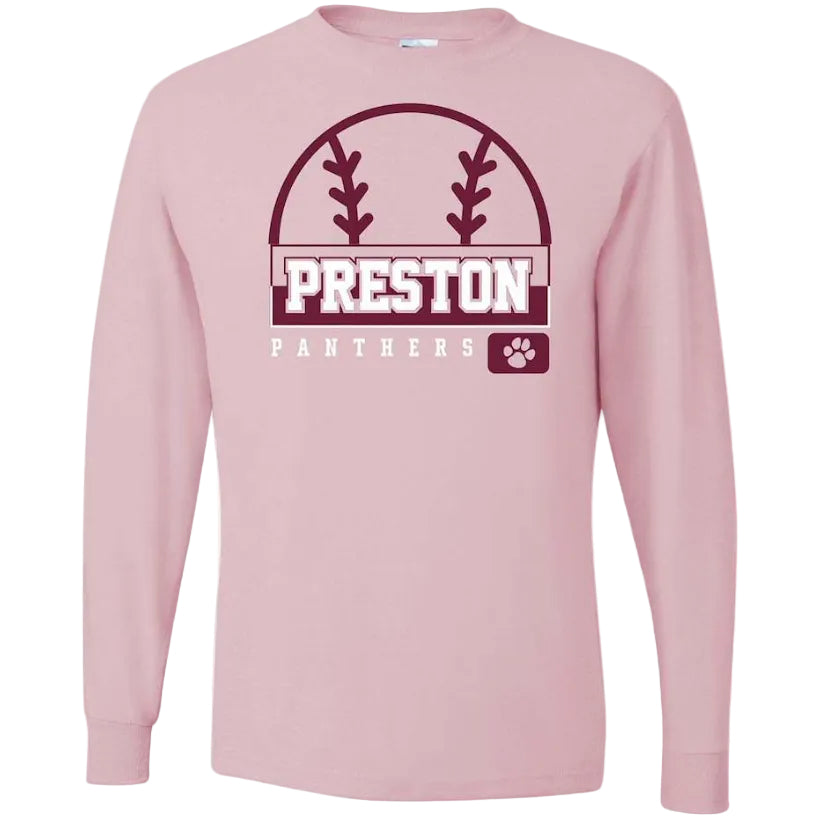 Preston High School Team Long Sleeve T-shirt w/ Softball Logo 