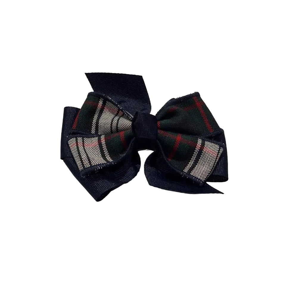 Plaid Bow with Ribbon