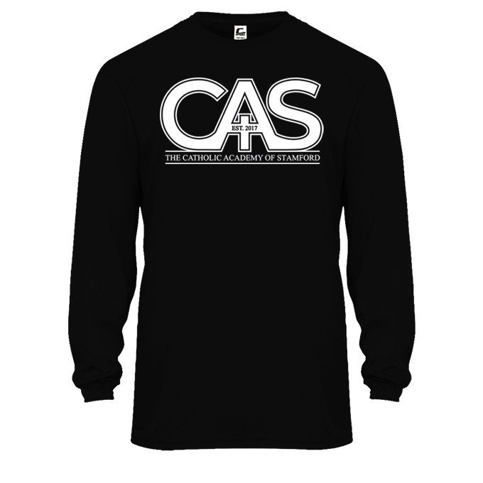 Catholic Academy of Stamford Spirit Performance Long Sleeve T-shirt w/ Spirit Logo 