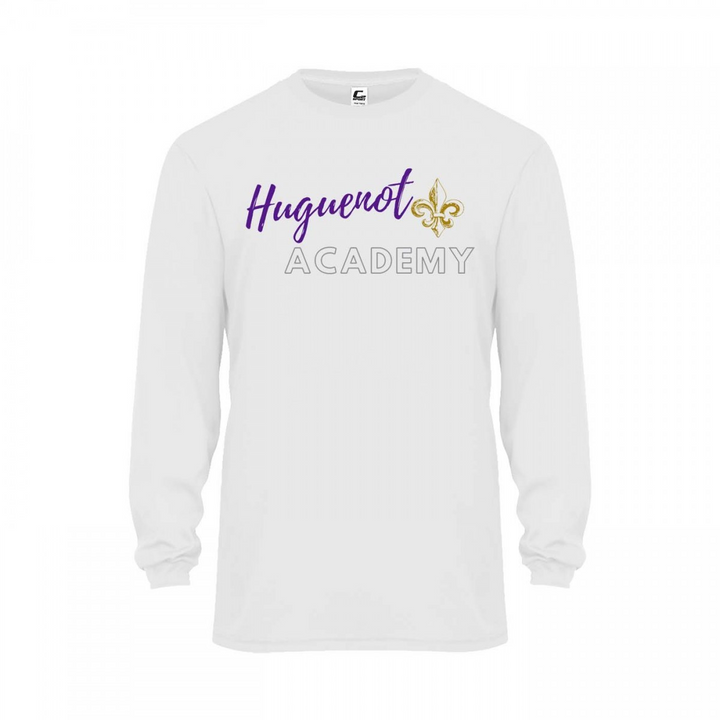 Huguenot Academy Spirit Performance Long Sleeve T-shirt w/ Logo 