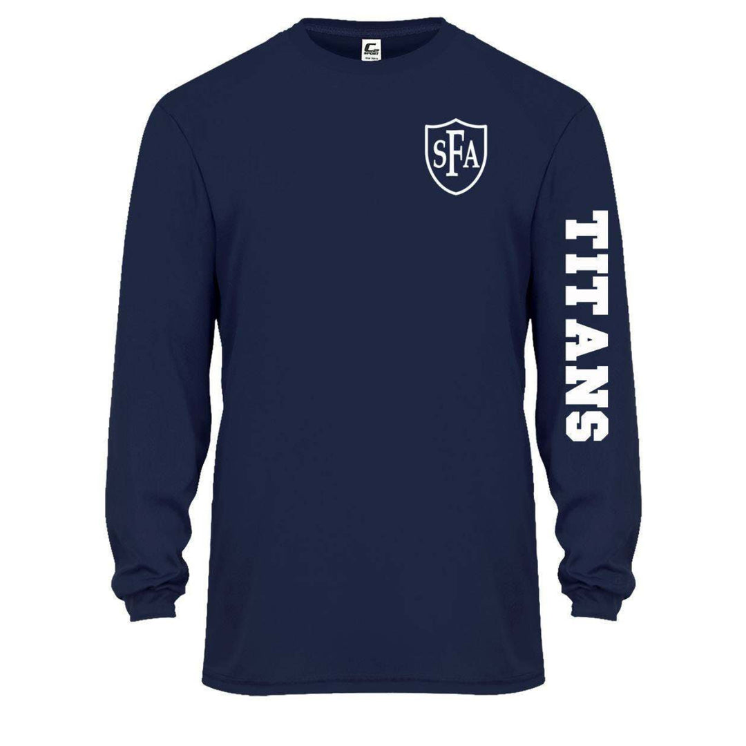 St. Francis of Assisi School Spirit Performance Long Sleeve T-shirt w/ Small Crest Logo 