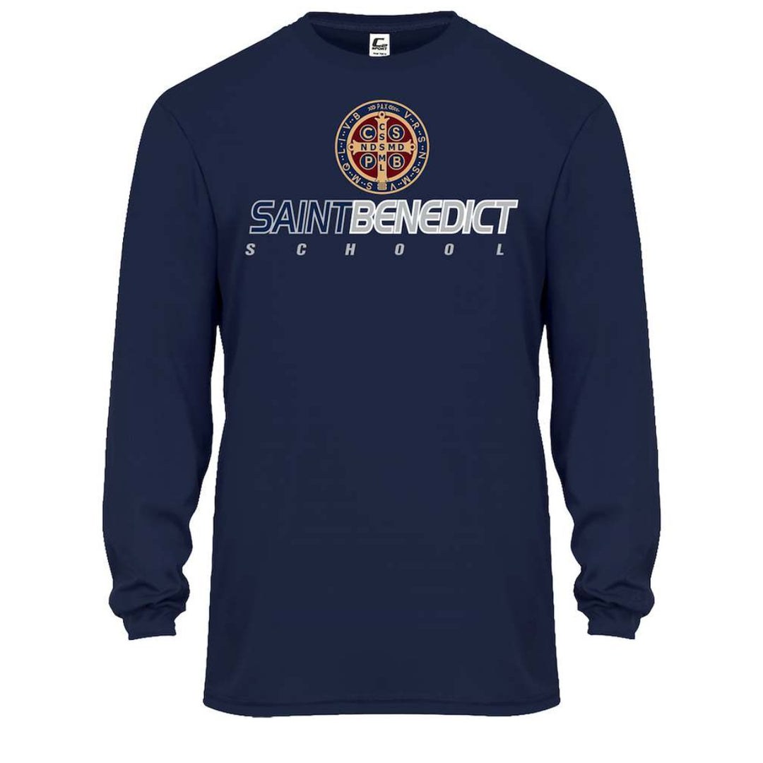St. Benedict School Spirit Performance Long Sleeve T-shirt w/ School Logo 