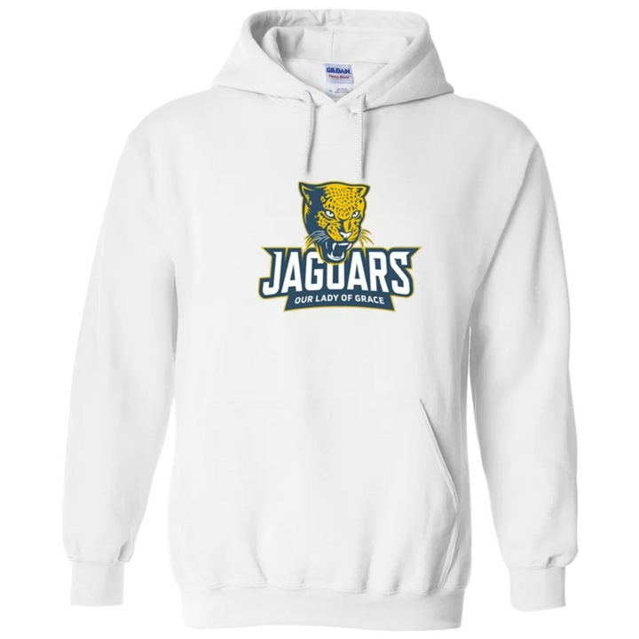 Our Lady of Grace School Spirit Pullover Hoodie w/ Full Color Jaguar Logo 