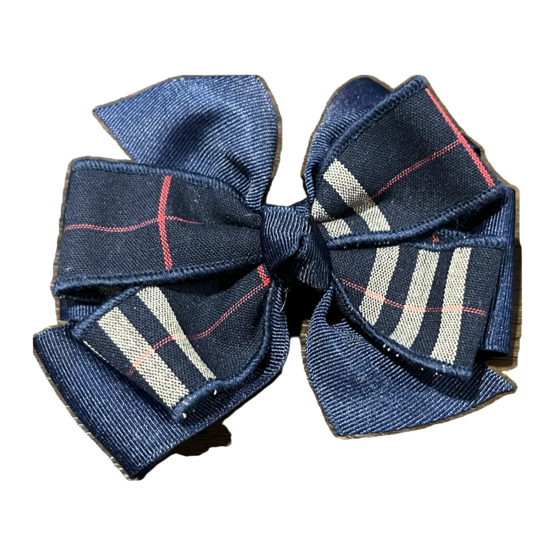 Plaid Bow with Ribbon