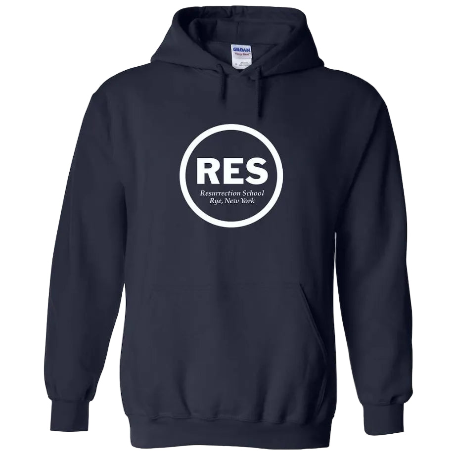 Resurrection School Spirit Pullover Hoodie w/ White RES Logo 