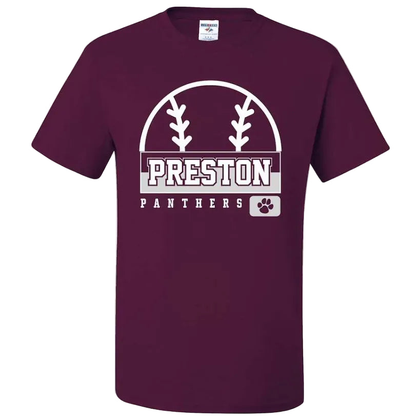 Preston High School Team Short Sleeve T-Shirt w/ Softball Logo 