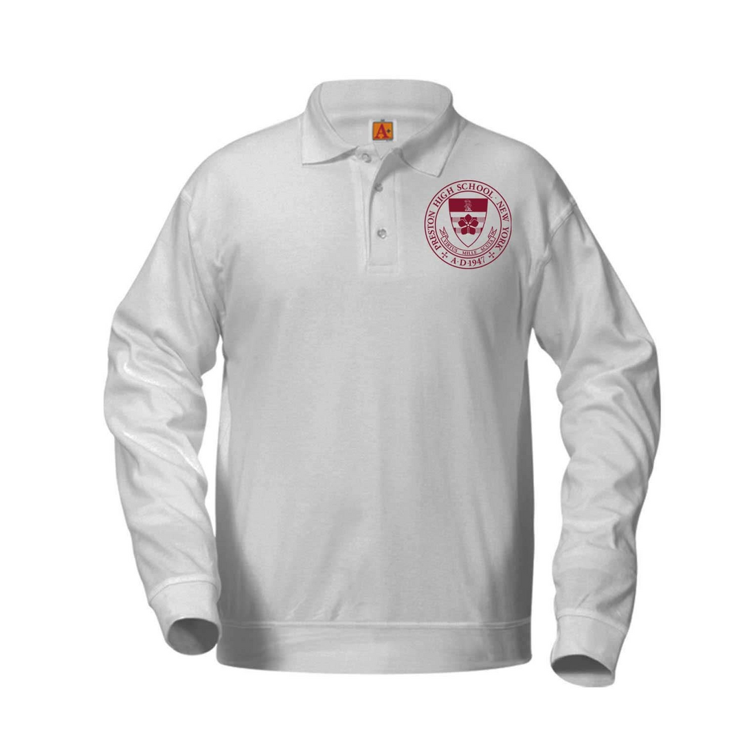 Preston High School Ash Long Sleeve Banded Bottom Polo w/ Logo