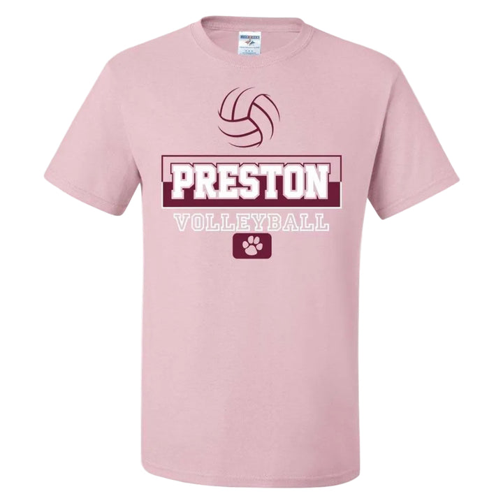 Preston High School Team Short Sleeve T-Shirt w/ Volleyball Logo 
