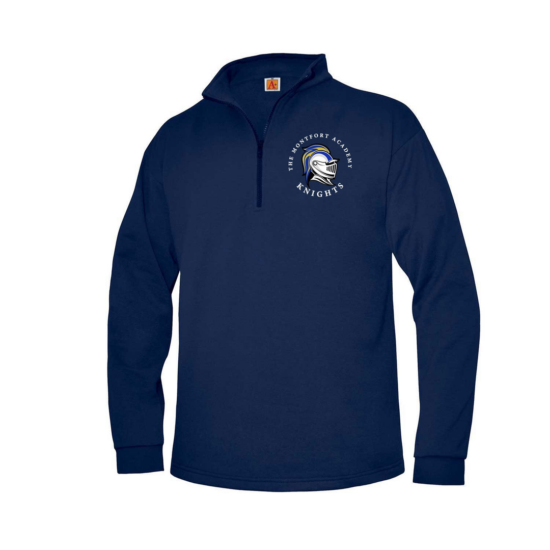 The Montfort Academy Navy Quarter Zip Sweatshirt w/ Logo