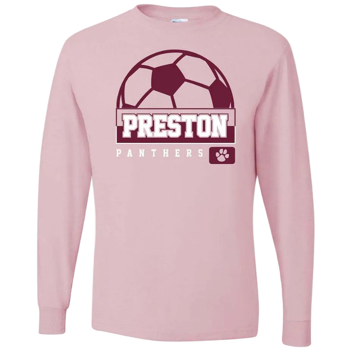 Preston High School Team Long Sleeve T-shirt w/ Soccer Logo 
