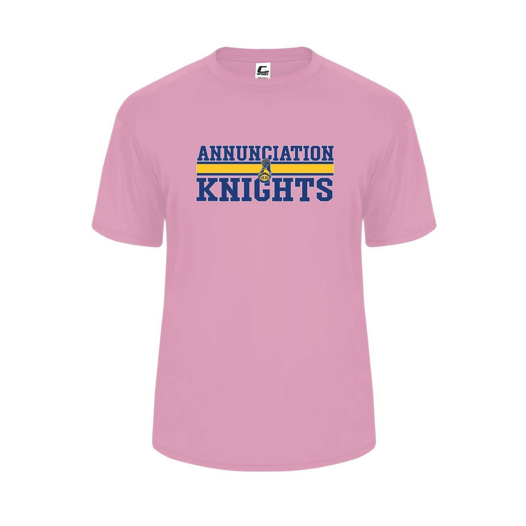 Annunciation School Spirit Performance Short Sleeve T-shirt w/ Knights Logo 