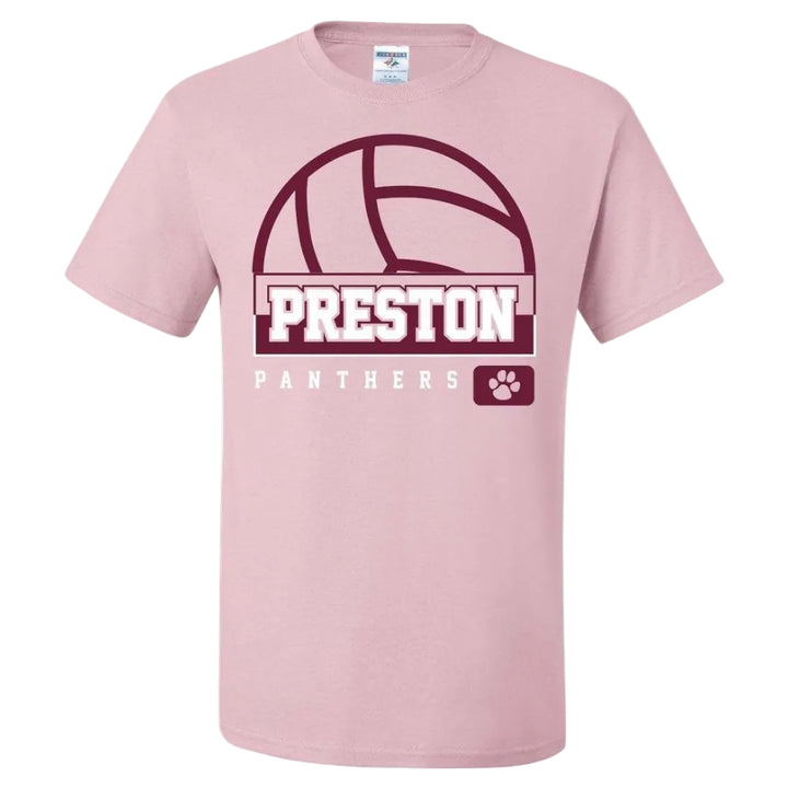 Preston High School Team Short Sleeve T-Shirt w/ Volleyball Logo 