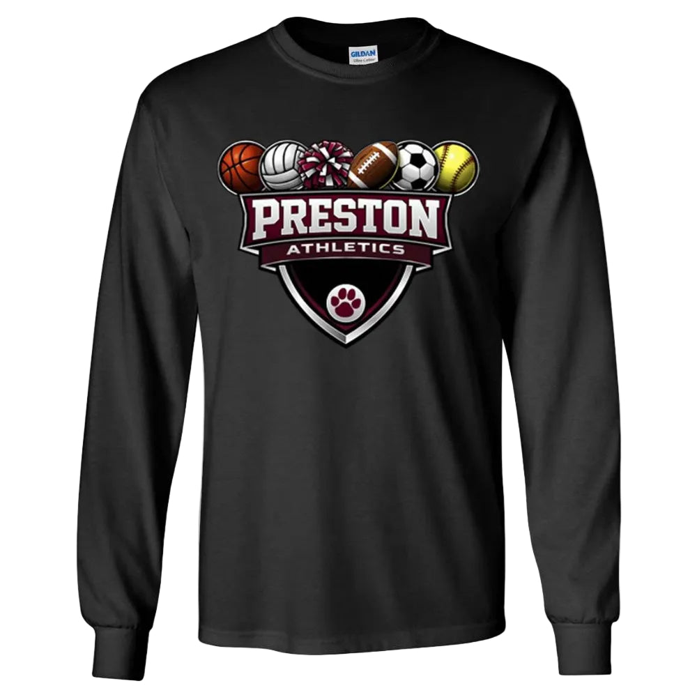 Preston High School Team Long Sleeve T-shirt w/ Athletics Logo 
