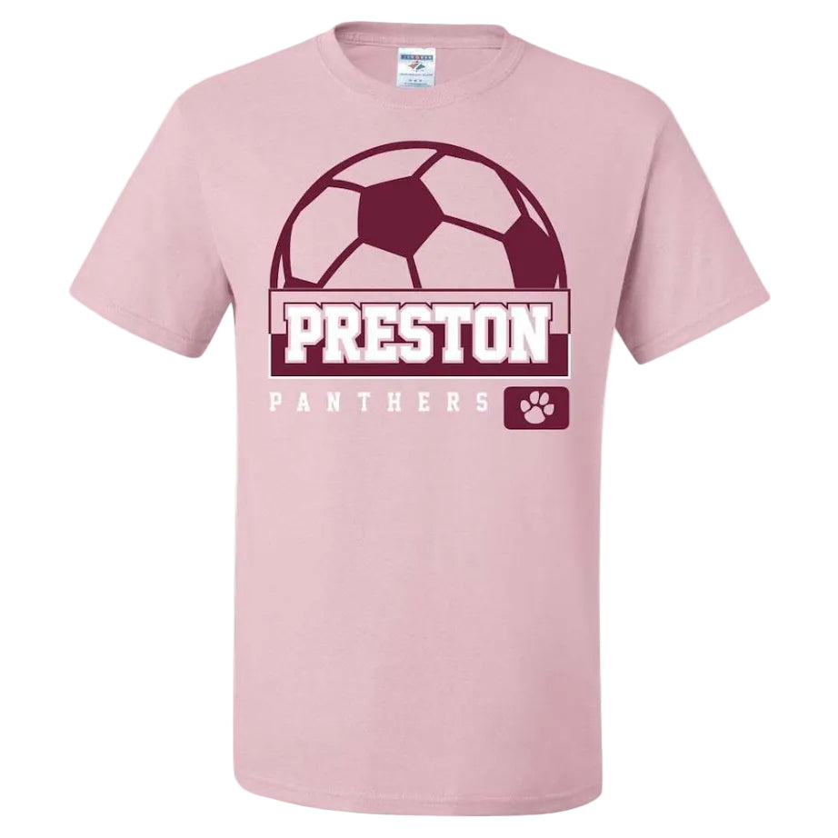 Preston High School Team Short Sleeve T-Shirt w/ Soccer Logo 
