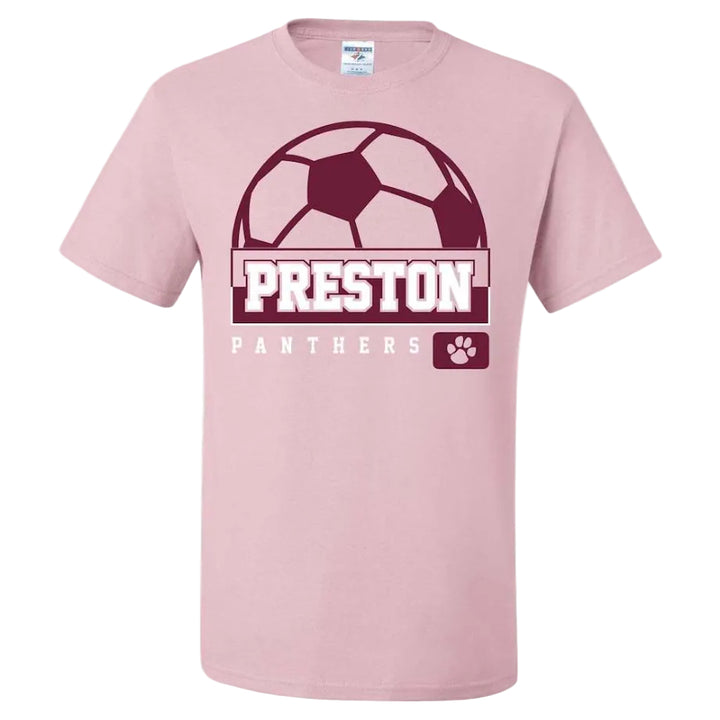Preston High School Team Short Sleeve T-Shirt w/ Soccer Logo 