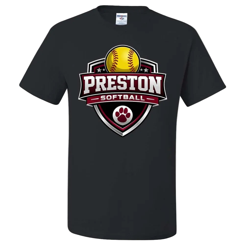 Preston High School Team Short Sleeve T-Shirt w/ Softball Logo 