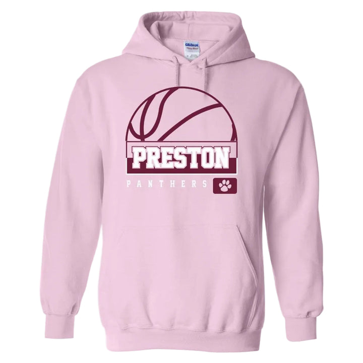 Preston High School Team Pullover Hoodie w/ Basketball Logo 