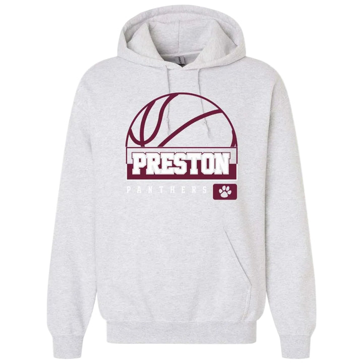Preston High School Team Pullover Hoodie w/ Basketball Logo 