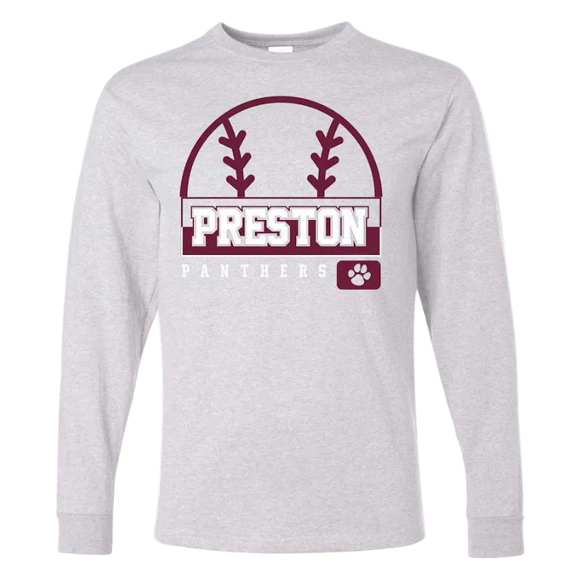 Preston High School Team Long Sleeve T-shirt w/ Softball Logo 