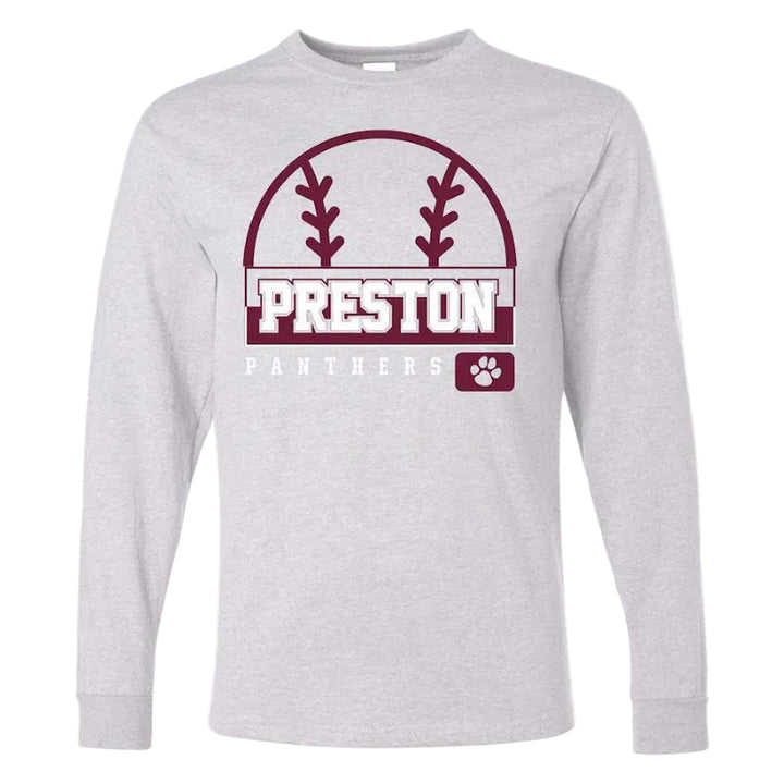 Preston High School Team Long Sleeve T-shirt w/ Softball Logo 