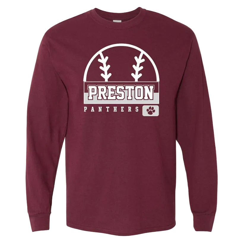 Preston High School Team Long Sleeve T-shirt w/ Softball Logo 