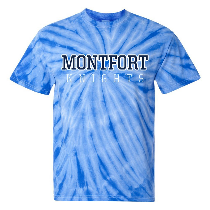 The Montfort Academy Spirit Tie Dye Short Sleeve T-Shirt w/ Montfort Knights Logo 