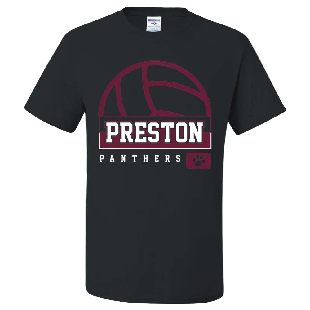 Preston High School Team Short Sleeve T-Shirt w/ Volleyball Logo 