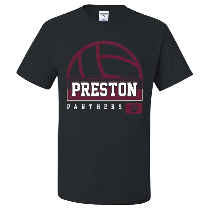 Preston High School Team Short Sleeve T-Shirt w/ Volleyball Logo 