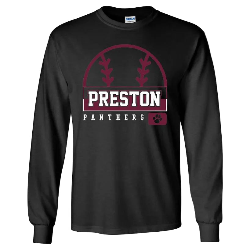 Preston High School Team Long Sleeve T-shirt w/ Softball Logo 