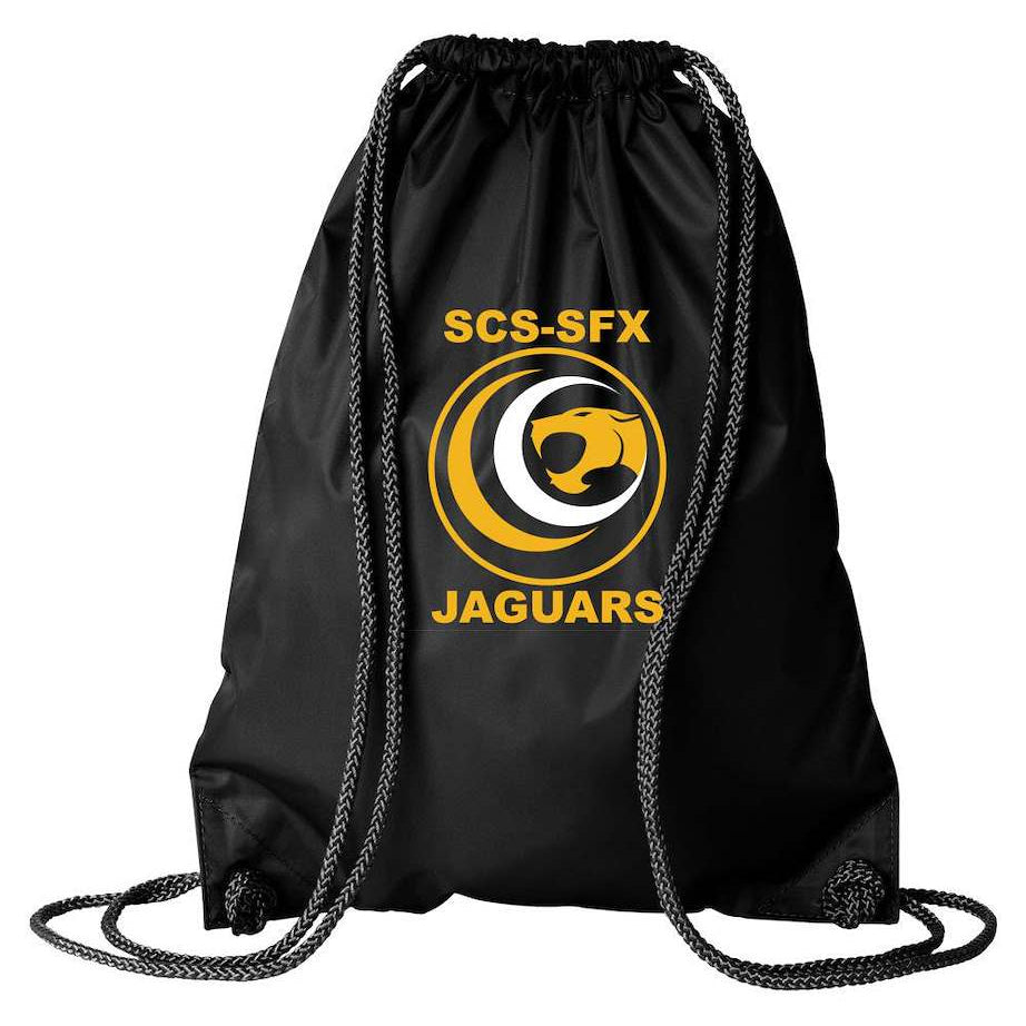St. Clare of Assisi- St. Francis Xavier School Spirit Cinch Bag w/ Jaguar Logo 