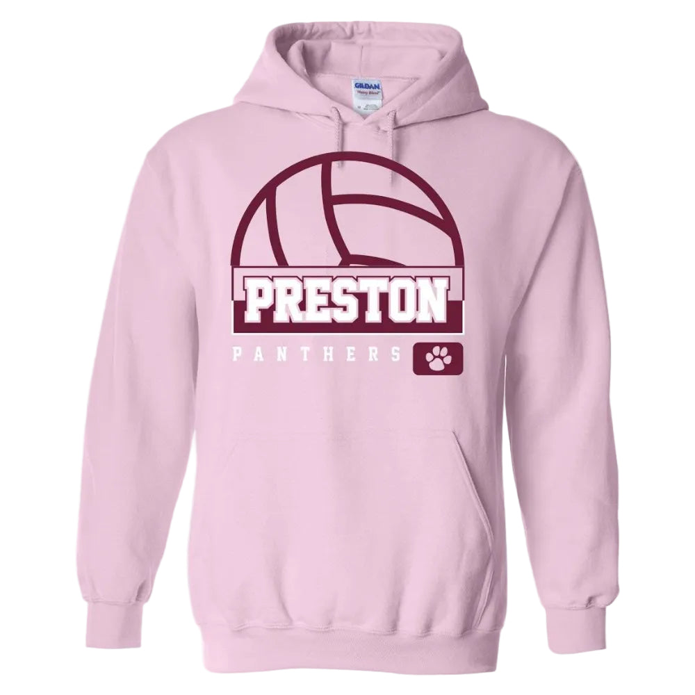Preston High School Team Pullover Hoodie w/ Volleyball Logo 