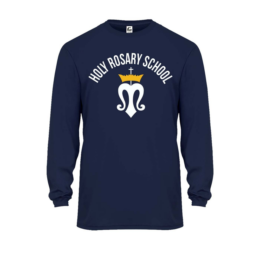Holy Rosary School Spirit Performance Long Sleeve T-shirt w/ Logo 