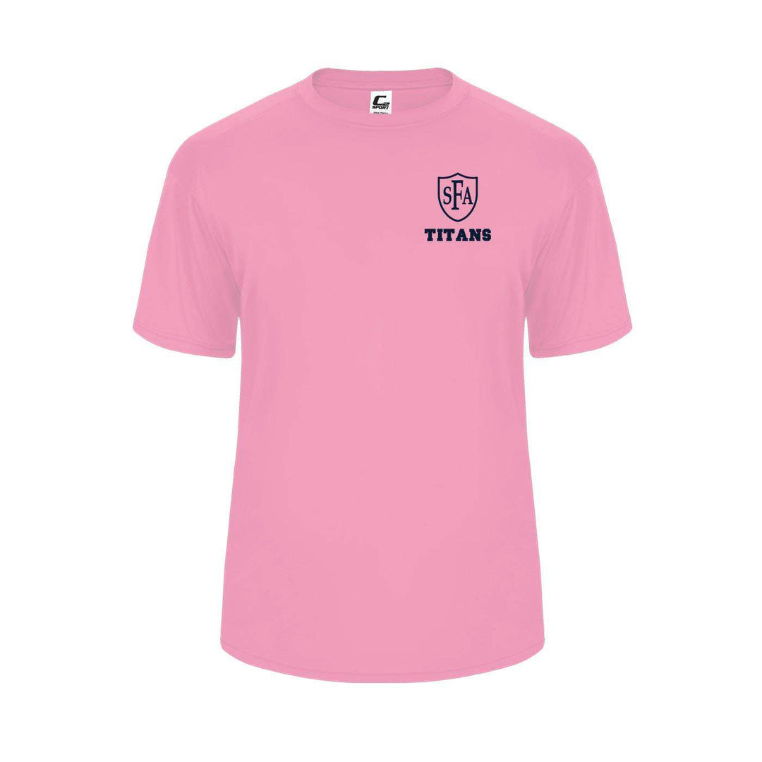 St. Francis of Assisi School Spirit Performance Short Sleeve T-shirt w/ Left Crest Titans Logo 
