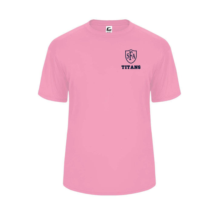 St. Francis of Assisi School Spirit Performance Short Sleeve T-shirt w/ Left Crest Titans Logo 