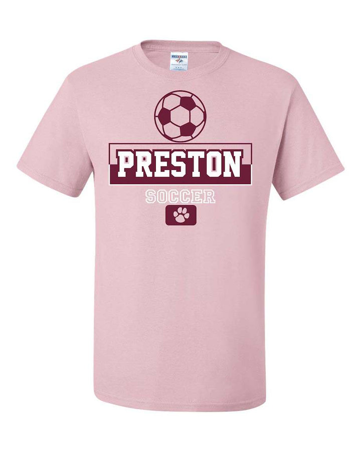 Preston High School Team Short Sleeve T-Shirt w/ Soccer Logo 
