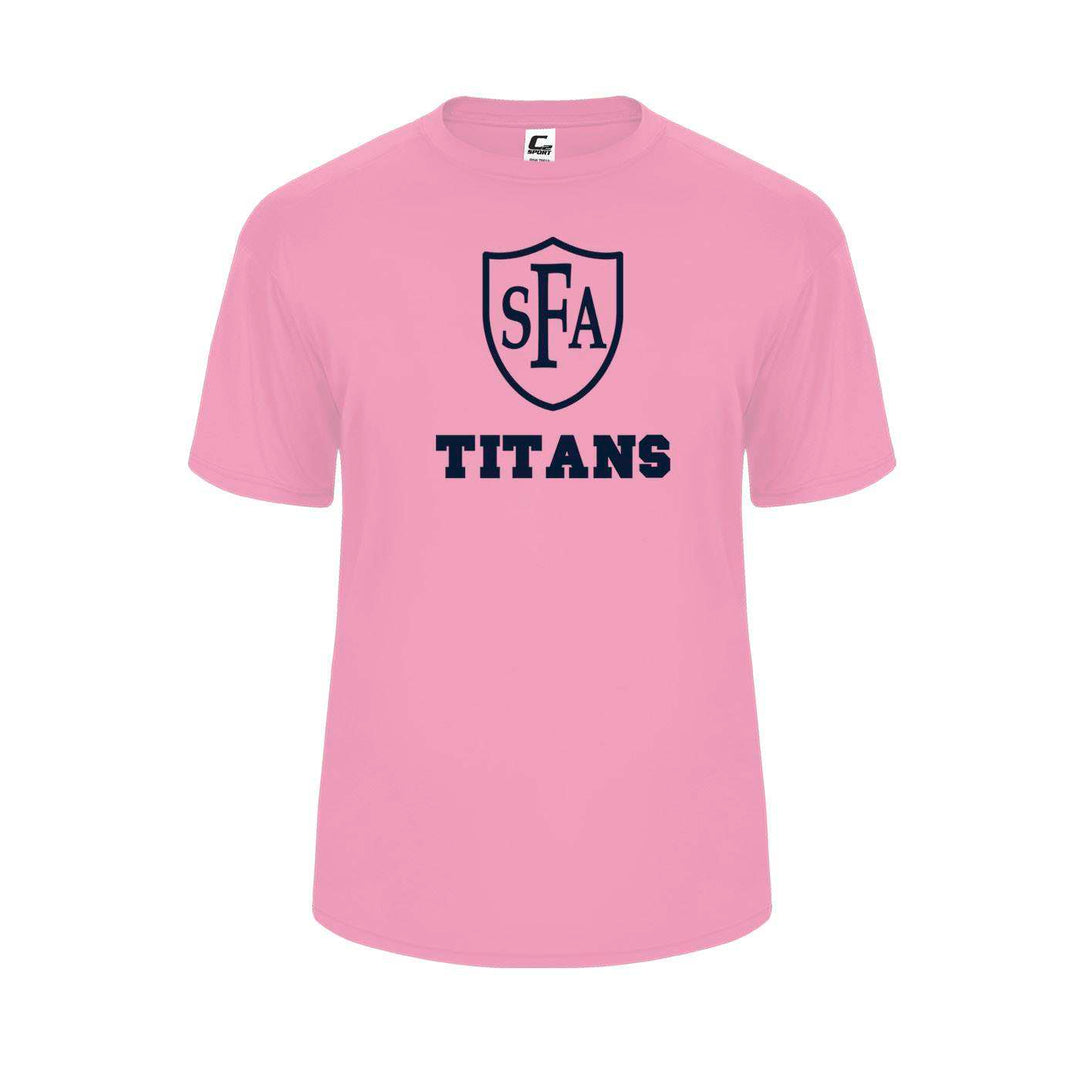 St. Francis of Assisi School Spirit Performance Short Sleeve T-shirt w/ Full Front Titans Logo 