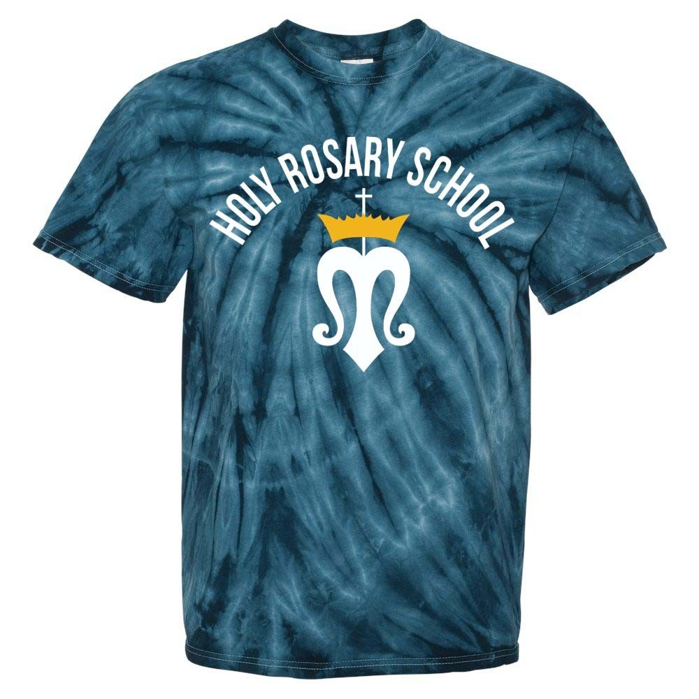 Holy Rosary School Spirit Tie Dye Short Sleeve T-Shirt w/ Logo 