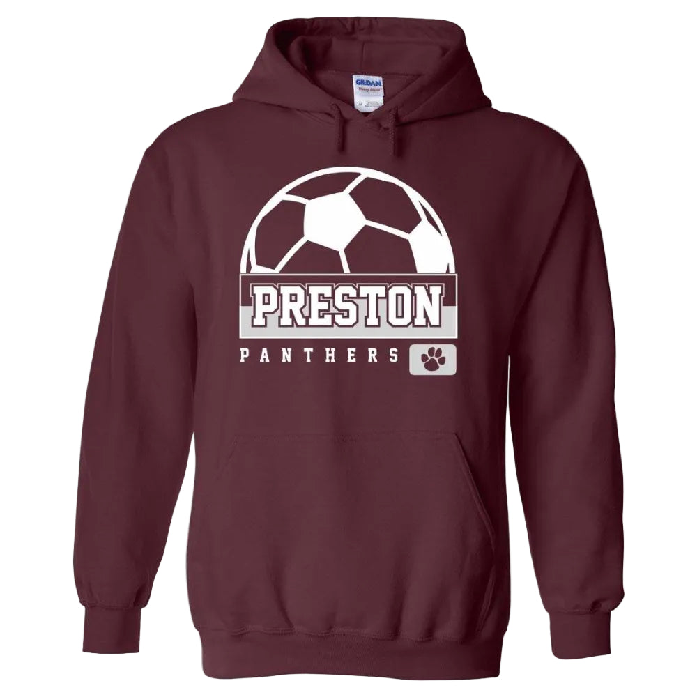 Preston High School Team Pullover Hoodie w/ Soccer Logo 