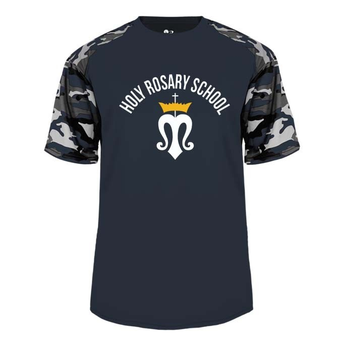 Holy Rosary School Spirit Performance Camo Sleeve T-shirt w/ Logo 
