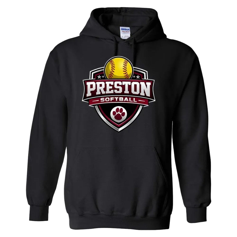 Preston High School Team Pullover Hoodie w/ Softball Logo 