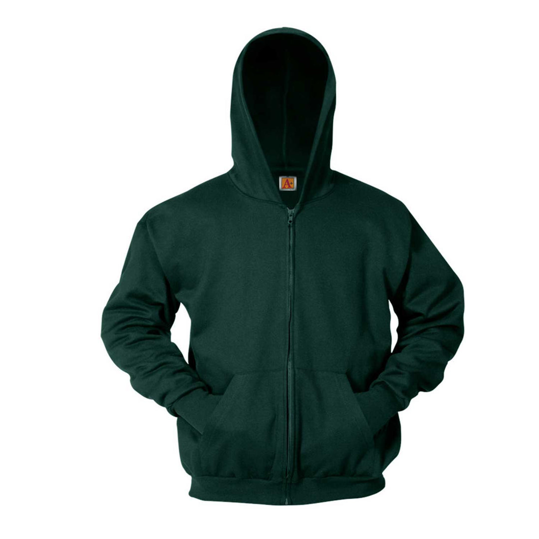 School Apparel Green Zip Hoodie