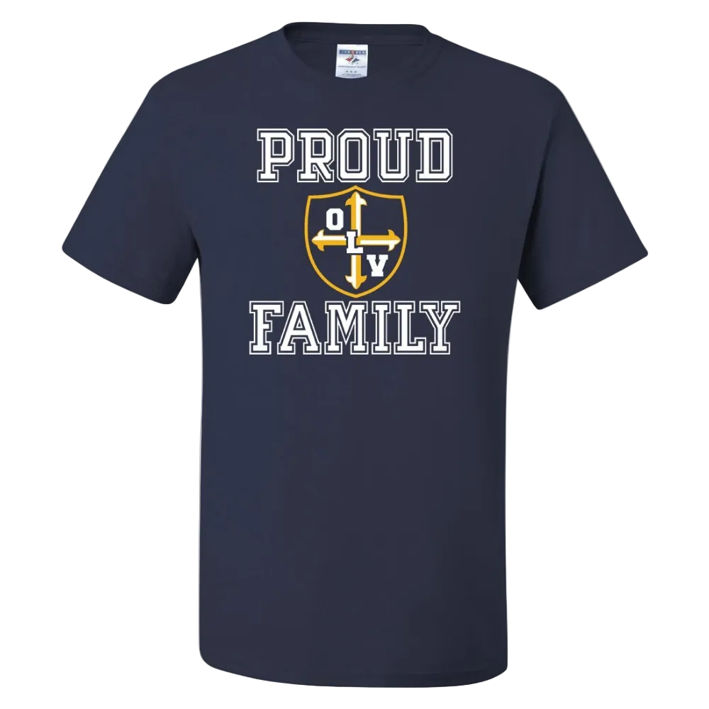 Our Lady of Victory School Spirit Short Sleeve T-Shirt w/ Proud Family Logo 