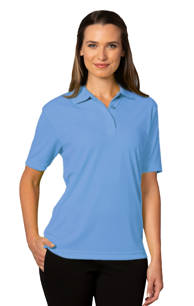 Blue Generation Ladies Light Blue Short Sleeve Performance Polo