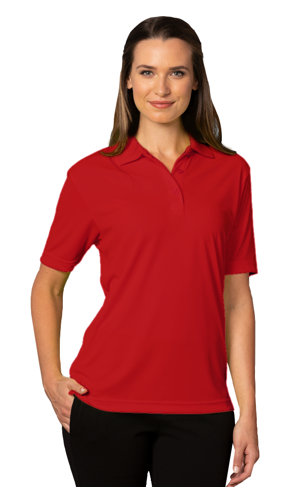 Blue Generation Ladies Red Short Sleeve Performance Polo