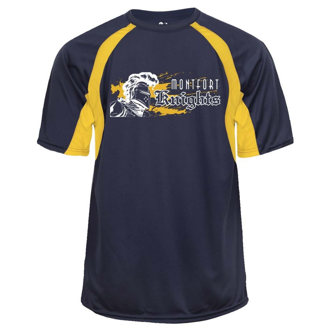 The Montfort Academy Spirit Hook Short Sleeve T-shirt w/ Iron Helm Logo 