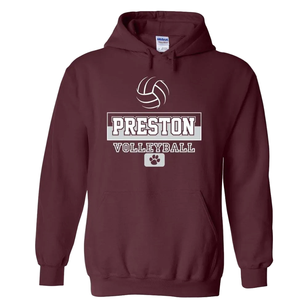 Preston High School Team Pullover Hoodie w/ Volleyball Logo 