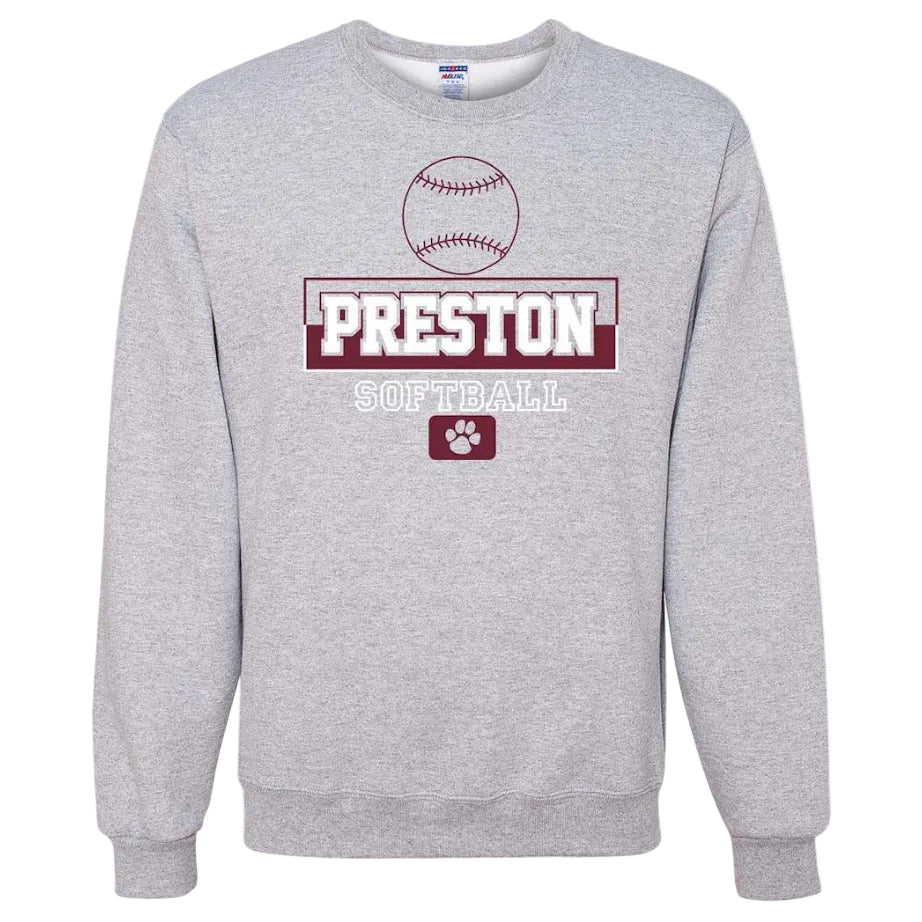 Preston High School Team Sweatshirt w/ Softball Logo 