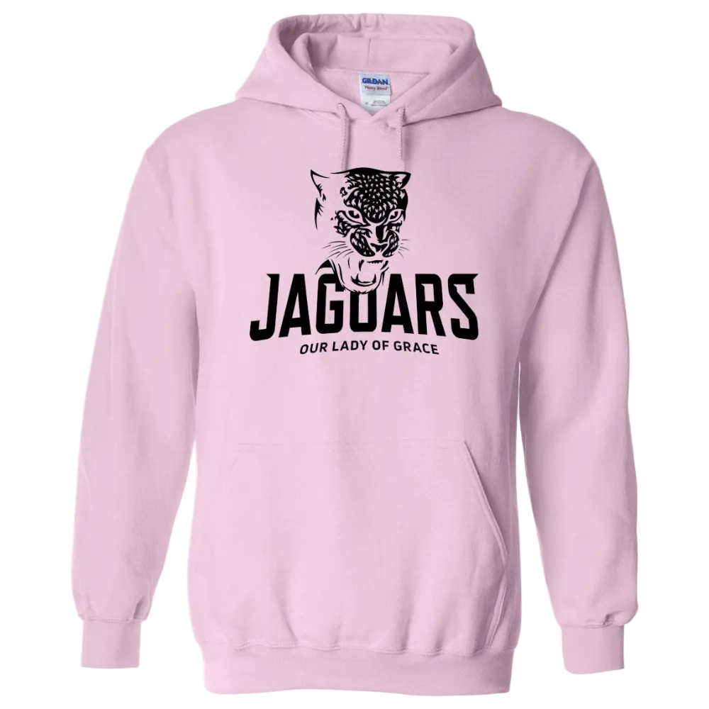 Our Lady of Grace School Spirit Pullover Hoodie w/ Black Jaguar Logo 