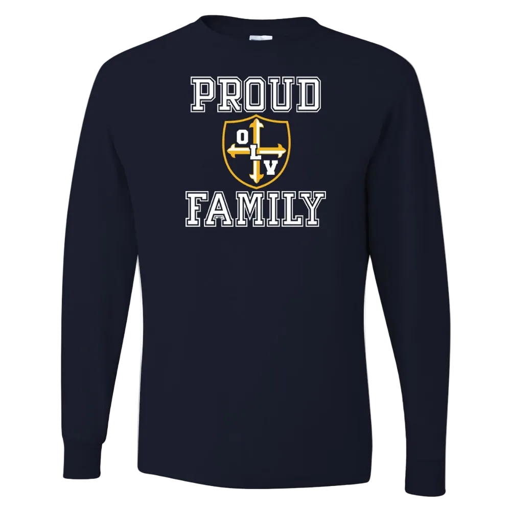 Our Lady of Victory School Spirit Long Sleeve T-shirt w/ Proud Family Logo 